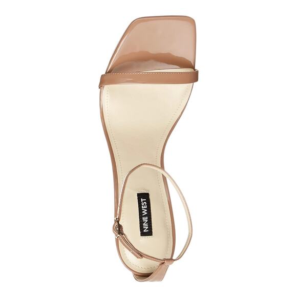Nine West Women's Yess Square Toe Tapered Heel Dress Sandals Beige Size 8 1/2 - Picture 4 of 5